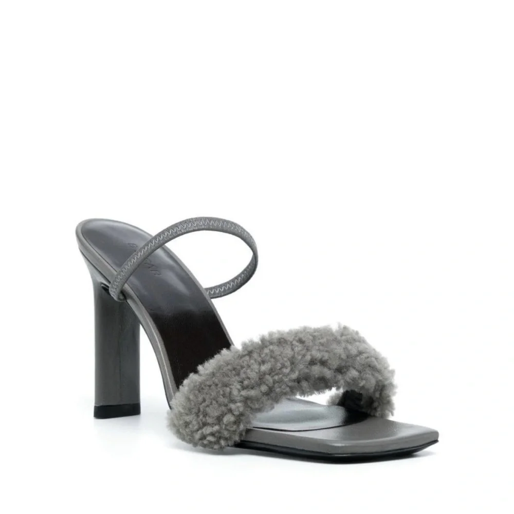 New BY FAR leather ADA sandals color Gray  size 38